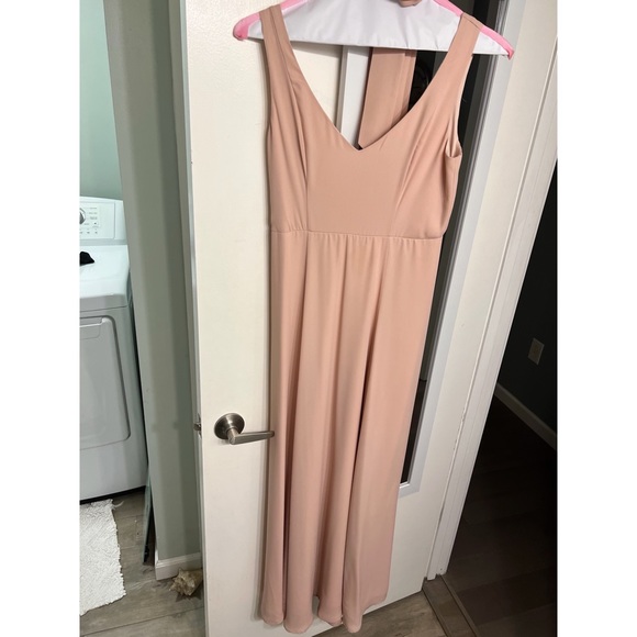 Show Me Your Mumu Jenn Maxi Bridesmaid Dress in Dusty Blush Crisp - Picture 4 of 7